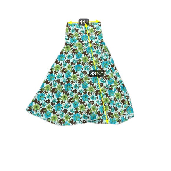 Lapis Floral Print Midi Skirt Multicolor Green Blue Flowers Sz Small - Picture 7 of 8